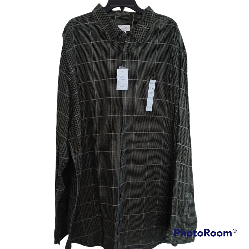 Croft & Barrow The Extra Soft Flannel Button Down Shirt 4XT Tall